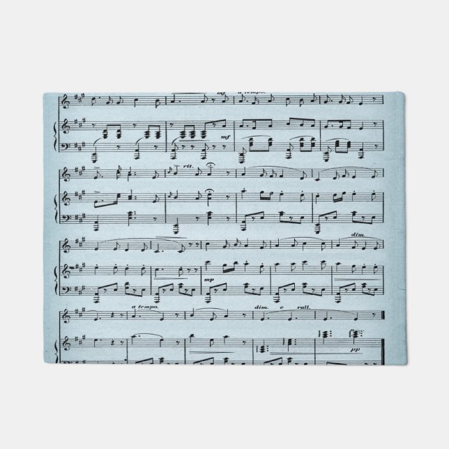 Blue Sheet Music Fußmatte (Vorderseite)