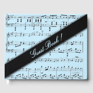 Blue Sheet Music Guest Book Gästebuch