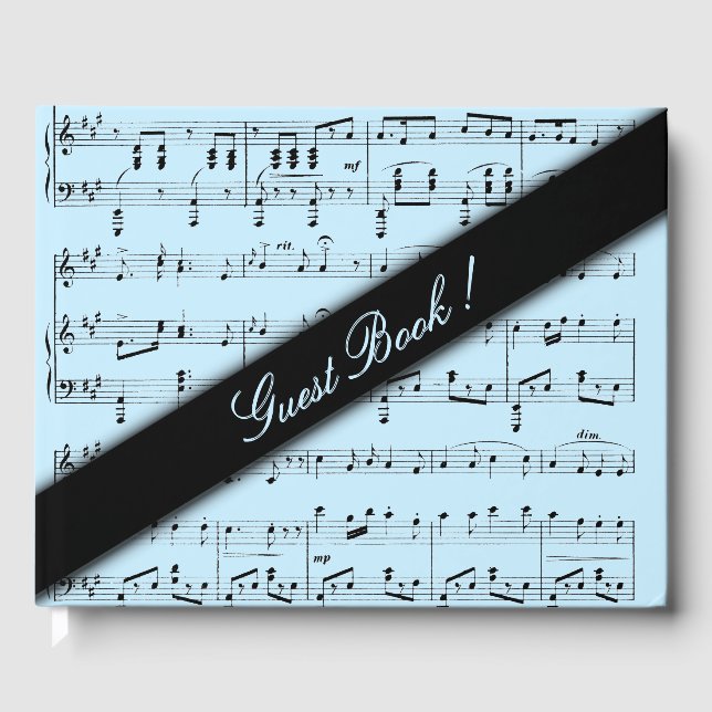 Blue Sheet Music Guest Book Gästebuch (Vorderseite)