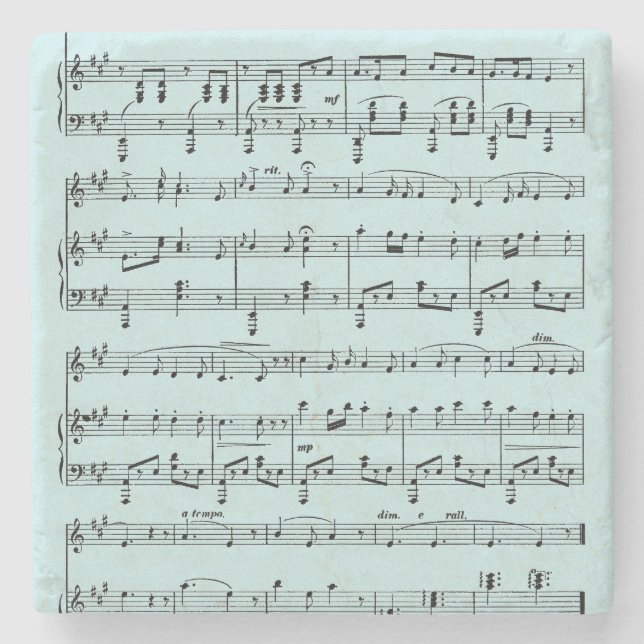 Blue Sheet Music Steinuntersetzer (Vorderseite)