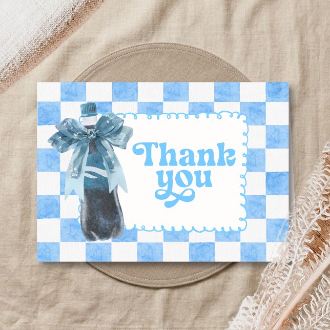 Blue She's Ready to Pop Baby Shower Dankeskarte (Ready to Pop Cola Baby Shower Thank You Card)