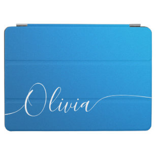 Blue Shimmer White Elegance Calligraphy Script Nam iPad Air Hülle