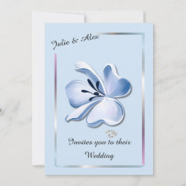 Blue Shiny Holographic Wedding Einladungen