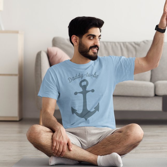 Blue Ship Anchor mit benutzerdefinierter Text-Graf T-Shirt (Von Creator hochgeladen)
