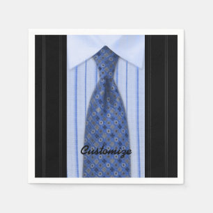 Blue Shirt und Krawatte Mens Anzug Napkins Serviette