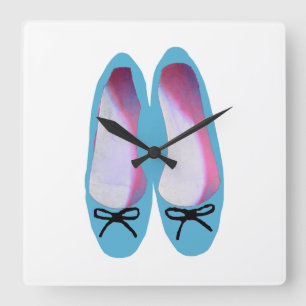 Blue Shoes Quadratische Wanduhr