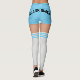 Blue Shorts Knee Socks Name Roller Derby Leggings