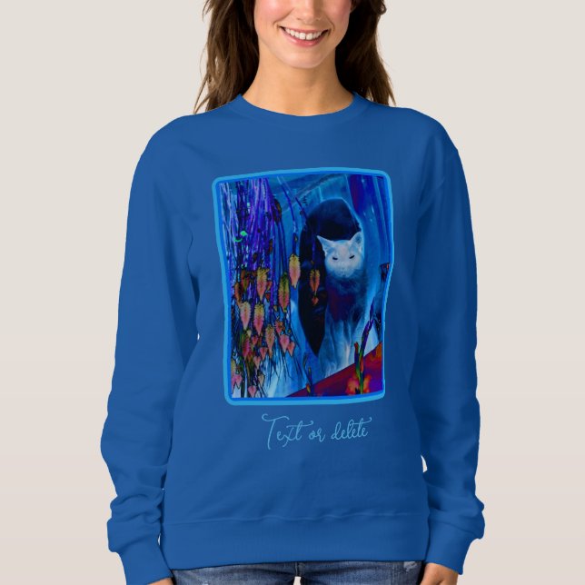 Blue Siamese Cat Animal Art Personalisiert Sweatshirt (Vorderseite)