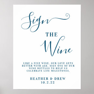 Blue Sign Wine Milestone Gästebuch Hochzeit