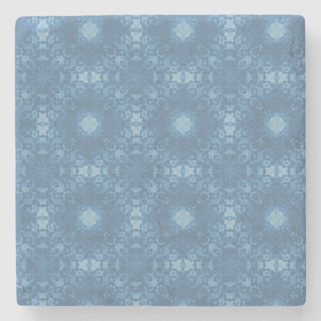 Blue Signature Pattern Steinuntersetzer (Vorderseite)