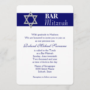Blue-Silber-Bar mitzvah-Feierlichkeiten #4 Einladung