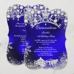 Blue silber Quinceanera 15. Winter Wonderland Einladung