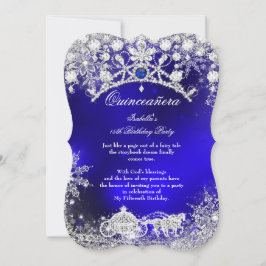 Blue silber Quinceanera 15. Winter Wonderland Einladung