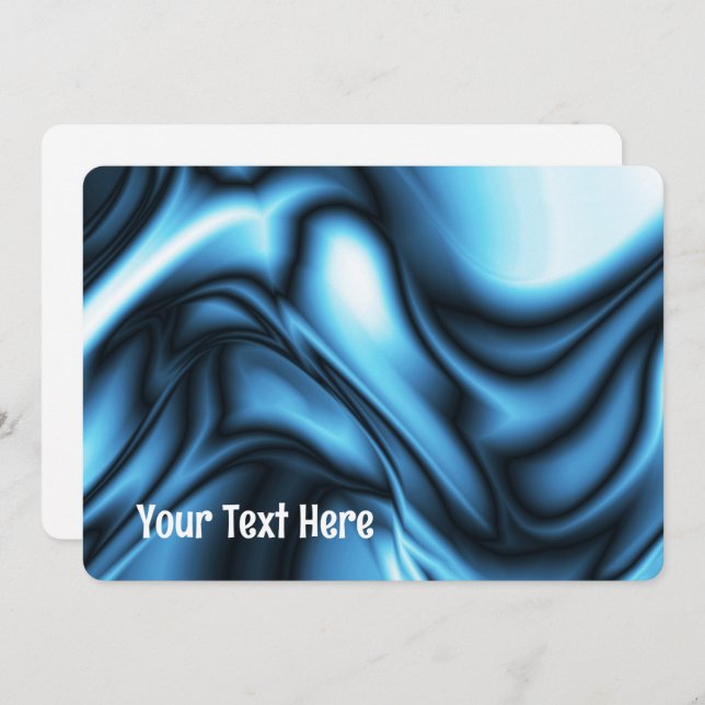 Blue Silk Einladung (Vorne/Hinten)