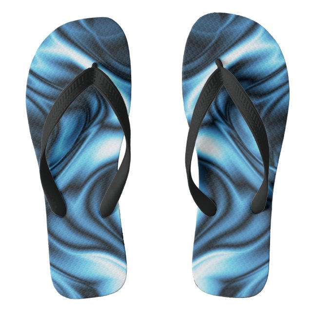 Blue Silk Flip Flops (Fußbett)