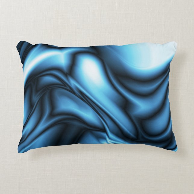 Blue Silk wave Dekokissen (Vorderseite)