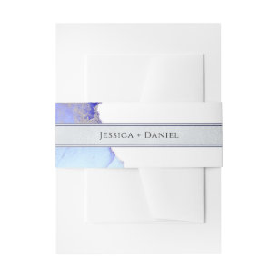 Blue Silver Abstrakt Jewel Tone Wedding Einladungsbanderole