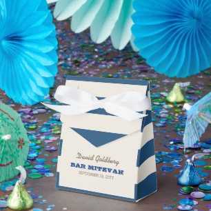 Blue & Silver Bar Mitzvah Gefälligbox Geschenkschachtel