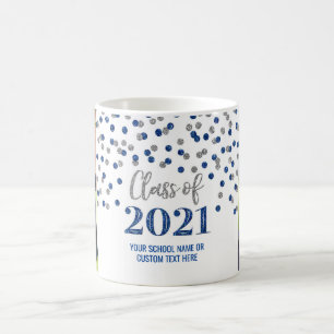 Blue Silver Class 2021 Foto Abschluss Tasse