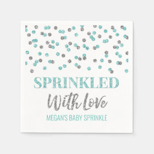 Blue Silver Confetti mit Liebe gesprinklt Serviette