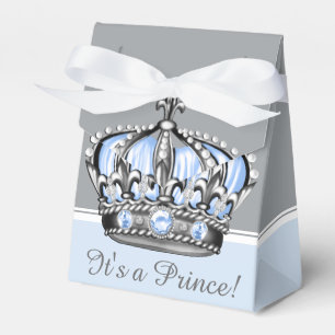 Blue Silver Crown Prince Boy Baby Dusche Geschenkschachtel
