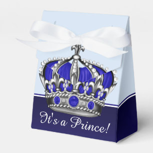 Blue Silver Crown Prince Boy Baby Dusche Geschenkschachtel
