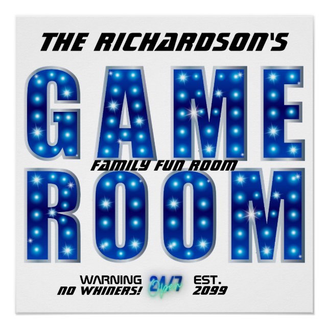 Blue Silver Family Game Room, No Whiners rund um d Poster (Vorderseite)