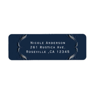 Blue & Silver Frame Elegante Hochzeitseinladung