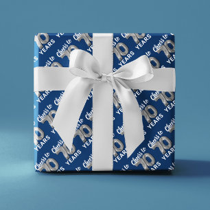 Blue Silver freut sich auf 70 Jahre Geburtstag Geschenkpapier Set
