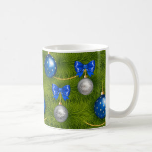 Blue Silver Frohe Weihnachtsfeiertage Kaffeetasse