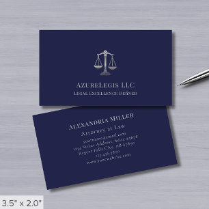 Blue Silver Justice Legal Business Card Visitenkarte