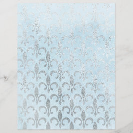 Blue & Silver Lilie Scrapbook Paper