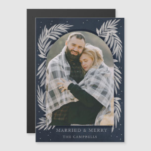 Blue Silver Merch Arch Foto Holiday Magnetic Magnetkarte