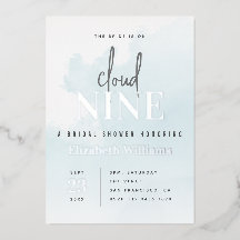 Blue & Silver Modern On Cloud 9 Bridal Shower