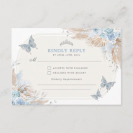 Blue Silver Quinceanera Mis Quince 15 Anos UAWG Begleitkarte