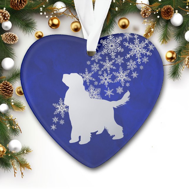 Blue Silver Snowflake English Cocker Spaniel Dog Ornament (Von Creator hochgeladen)