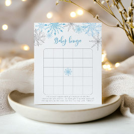 Blue Silver Snowflakes Baby Bingame