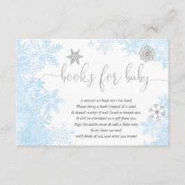 Blue Silver Snowflakes Babydusche Anfrage Begleitkarte