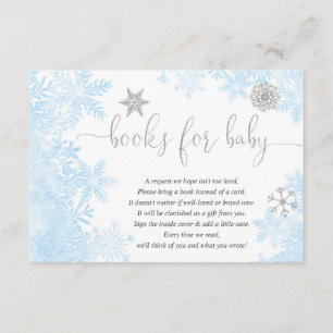 Blue Silver Snowflakes Babydusche Anfrage Begleitkarte
