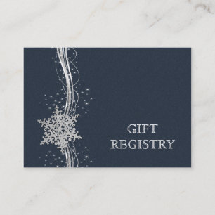 Blue Silver Snowflakes Hochzeitsgeschenk Registrie Begleitkarte