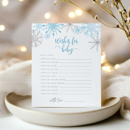 Blue Silver Snowflakes Wünsche nach Babykarte