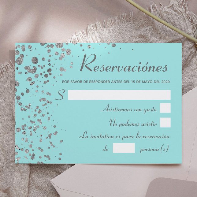 Blue Silver Spanish Reservacation, Quinceanera UAW Einladung (Von Creator hochgeladen)