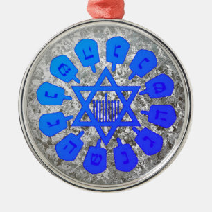 Blue & Silver Star von David Hanukkah Ornament Aus Metall