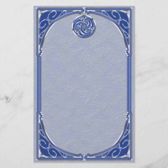 Blue Silver Triskel Briefpapier (Vorderseite)