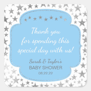 Blue Silver Twinkle Stars Danke für den Aufkleber
