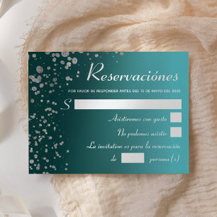 Blue Silver UAWG, Quinceanera Spanischer Reservat Einladung