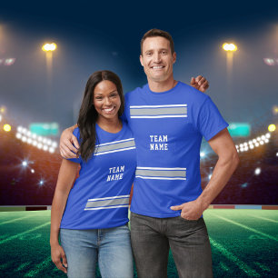 Blue Silver & White Sports Jersey Teamname Unisex T-Shirt