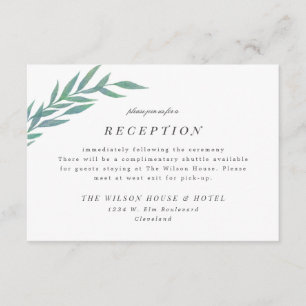 Blue Simple Branch Hochzeitsempfang Save the Date