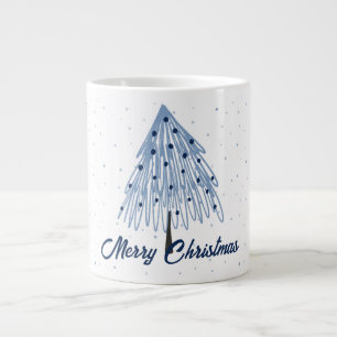 Blue Simple Christmas Holiday Gigant Coffee Tasse
