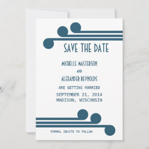 Blue Simple Deko Chic Save the Date einladen Einladung